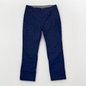 Eddie Bauer Men's Fleece Lined Tech Pants Size 36 x 32 Blue Mid Rise Pockets EUC